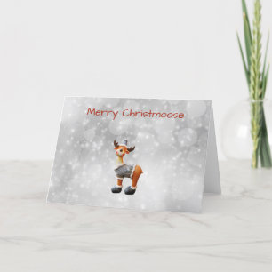 Cartes Pour Fêtes Annuelles Joyeux Christmoose portant un chapeau
