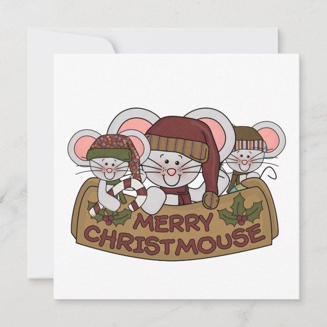 Cartes Pour Fêtes Annuelles Joyeux Christmouse (Devant)