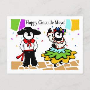 Cartes Pour Fêtes Annuelles Joyeux Cinco de los Penguinos