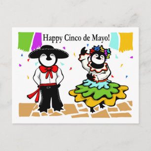 Cartes Pour Fêtes Annuelles Joyeux Cinco de los Penguinos