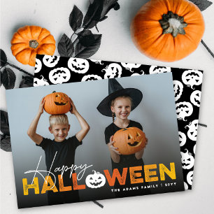 Cartes Pour Fêtes Annuelles Joyeux Citrouille d'Halloween Jack-O-Lantern Photo