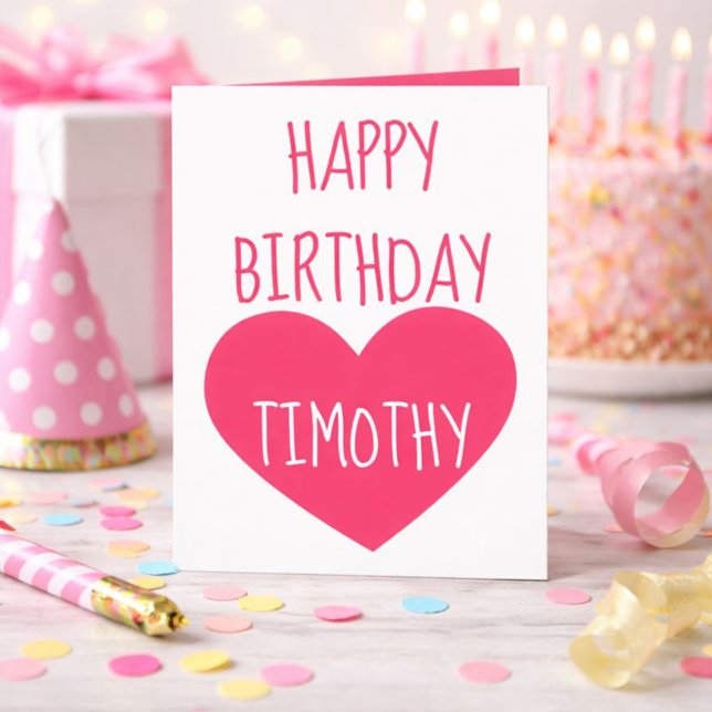 Cartes Pour Fêtes Annuelles Joyeux Coeur d'anniversaire pour lui (Créateur téléchargé)