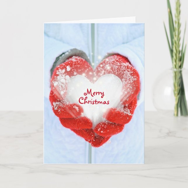Cartes Pour Fêtes Annuelles Joyeux coeur glacé de Noël (Devant)