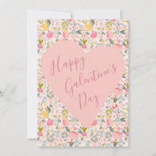 Cartes Pour Fêtes Annuelles Joyeux coeur rose girly de la Saint-Galentin