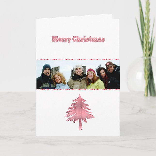 Cartes Pour Fêtes Annuelles Joyeux Coeurs de Noël avec votre photo de famille (Devant)