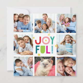 Cartes Pour Fêtes Annuelles JOYEUX CONGÉ multi 8 photo carrés modernes amusant