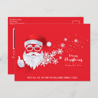 Cartes Pour Fêtes Annuelles Joyeux Cool de Noël Père Noël Red Family Photo