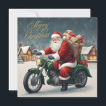 Cartes Pour Fêtes Annuelles Joyeux Cool de Noël Vintage Père Noël sur moto<br><div class="desc">Père Noël vintage</div>