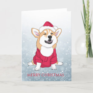 Cartes Pour Fêtes Annuelles Joyeux Corgi de Noël