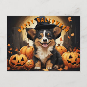 Cartes Pour Fêtes Annuelles Joyeux Corgi Halloween dans Patch Citrouille