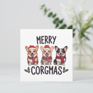 Cartes Pour Fêtes Annuelles Joyeux Corgmas Chapeau de Père Noël Noël Corgi Chi