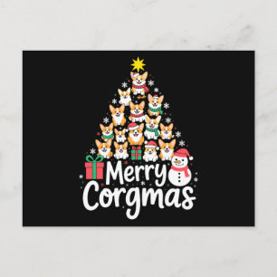 Cartes Pour Fêtes Annuelles Joyeux Corgmas Noël Corgi Chien Arbre Bonhomme de