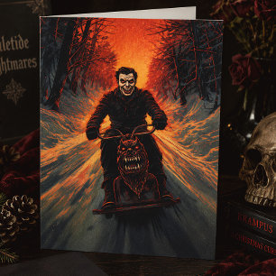 Cartes Pour Fêtes Annuelles Joyeux Creepmas Krampus Luge Horreur Vintage
