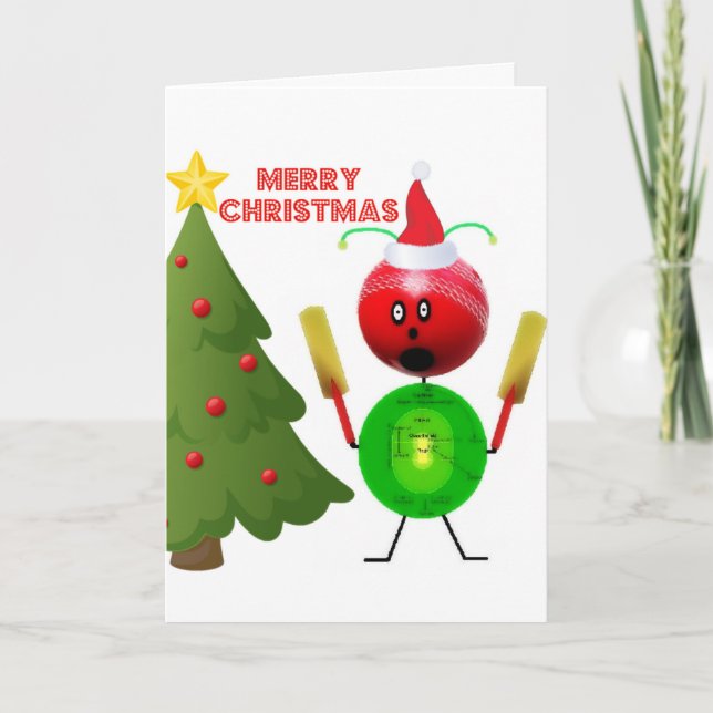Cartes Pour Fêtes Annuelles Joyeux cricket de Noël (Devant)