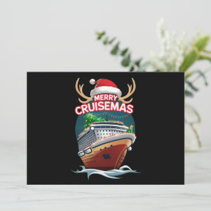 Cartes Pour Fêtes Annuelles Joyeux Cruisemas Bateau De Croisière Famille Noël