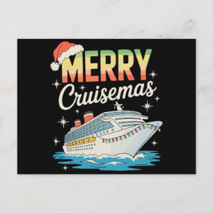 Cartes Pour Fêtes Annuelles Joyeux Cruisemas Bateau de Croisière Xmas Famille