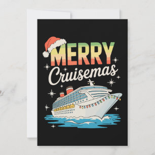 Cartes Pour Fêtes Annuelles Joyeux Cruisemas Bateau de Croisière Xmas Famille