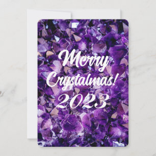 Cartes Pour Fêtes Annuelles Joyeux Crystalmas 2023 Cristal d'Améthyste Violet