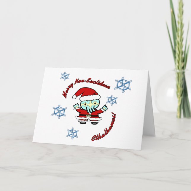 Cartes Pour Fêtes Annuelles Joyeux Cthulhumas Non-Euclidien (Devant)