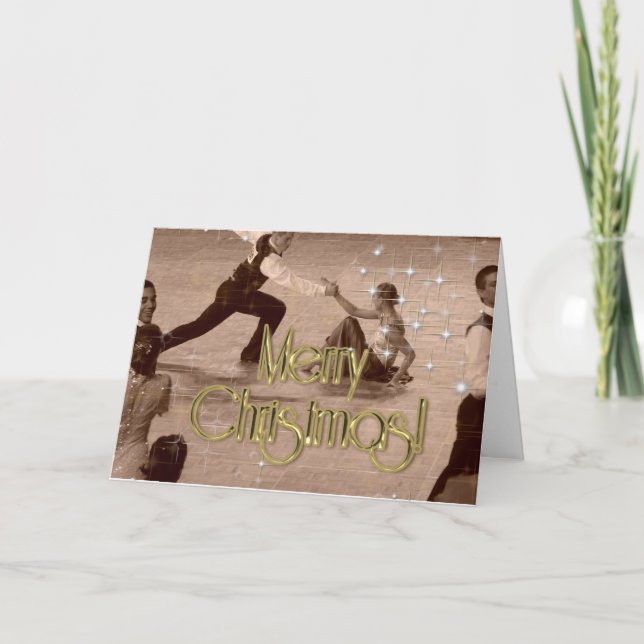 Cartes Pour Fêtes Annuelles Joyeux danseurs de Noël PERSONNALISÉS (Devant)