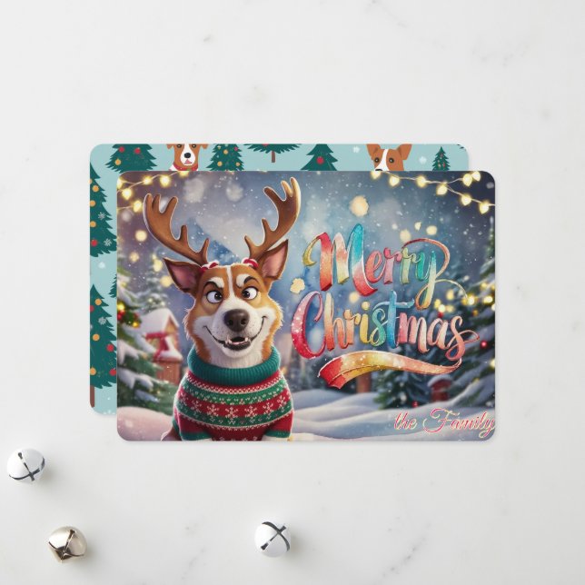 Cartes Pour Fêtes Annuelles Joyeux de Noël (Devant/Arrière en situation)