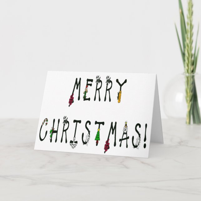 Cartes Pour Fêtes Annuelles Joyeux décor de Noël (Devant)