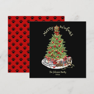 Cartes Pour Fêtes Annuelles Joyeux dessin de chien de Woofmas - Dachshund
