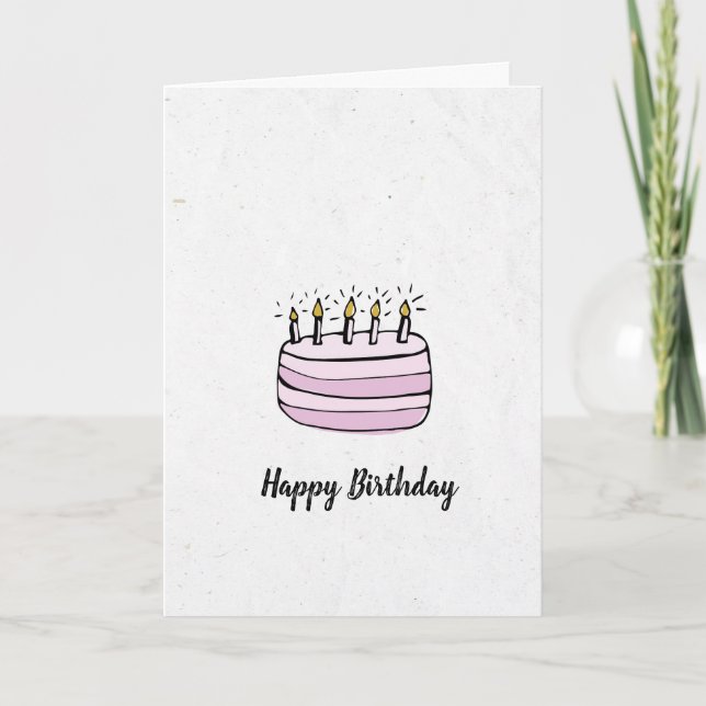Cartes Pour Fêtes Annuelles Joyeux dessin de gâteau d'anniversaire (Devant)