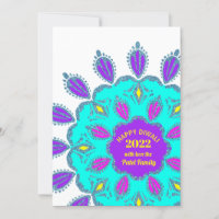 Joyeux Diwali 2022 Parties scintillant bleu rose v