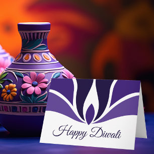 Cartes Pour Fêtes Annuelles Joyeux Diwali belle violet personnalisé