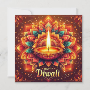 Cartes Pour Fêtes Annuelles Joyeux Diwali Colorful Mandala Festival de Lumière