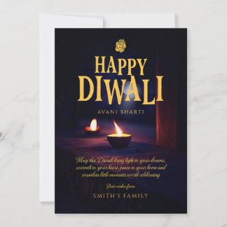 Cartes Pour Fêtes Annuelles Joyeux Diwali Élégant Personnalisable
