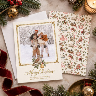 Cartes Pour Fêtes Annuelles Joyeux Douze Jours de Noël Élégante Photo