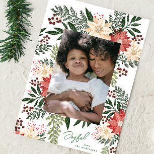 Cartes Pour Fêtes Annuelles Joyeux Elégant Noël Poinsettia Splendor Photo