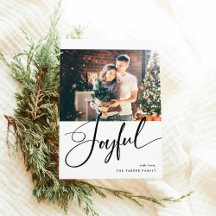 Joyeux | Élégant script et deux photos Noël