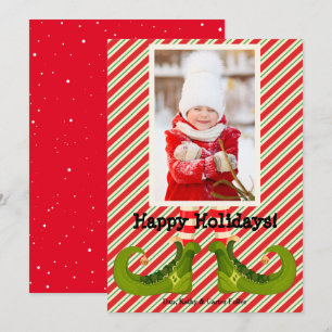 Cartes Pour Fêtes Annuelles Joyeux Elf Legs Photo Heureux