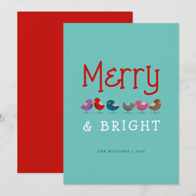 Cartes Pour Fêtes Annuelles Joyeux et amusant Noël mignon (Devant / Derrière)