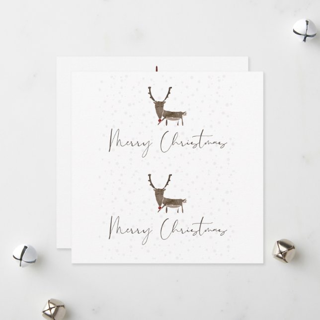 Cartes Pour Fêtes Annuelles Joyeux et béni Noël aquarelle Noël H (Devant/Arrière en situation)