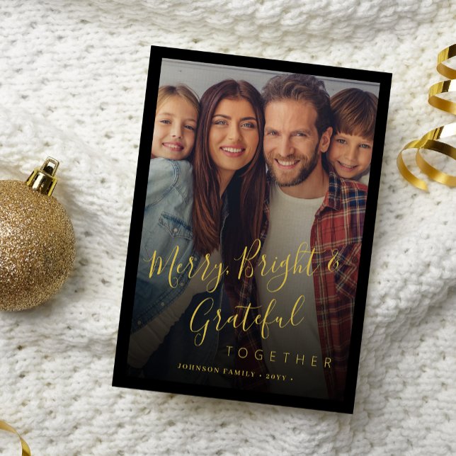 Cartes Pour Fêtes Annuelles Joyeux et Bright photo de famille moderne Noël (Créateur téléchargé)