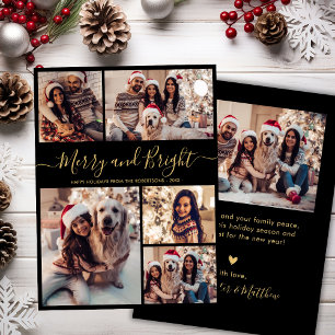 Cartes Pour Fêtes Annuelles Joyeux et brillant 5 photo Collage Noël