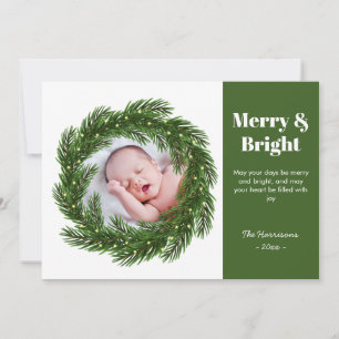 Cartes Pour Fêtes Annuelles Joyeux et brillant cadre d'arbre du sapin Photo No