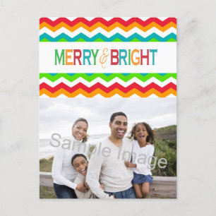 Cartes Pour Fêtes Annuelles Joyeux et brillant Chevron Holiday   Couleurs en g