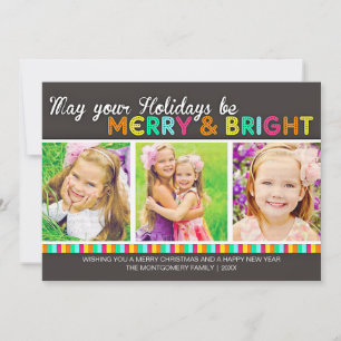 Cartes Pour Fêtes Annuelles Joyeux et brillant couleur moderne photo de vacanc