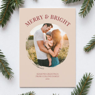 Cartes Pour Fêtes Annuelles Joyeux et brillant de la typographie rouge moderne