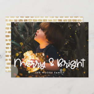 Cartes Pour Fêtes Annuelles Joyeux et brillant Moderne Cuisine Script Photo