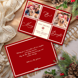 Cartes Pour Fêtes Annuelles Joyeux et brillant Noël Rouge 2 Photo