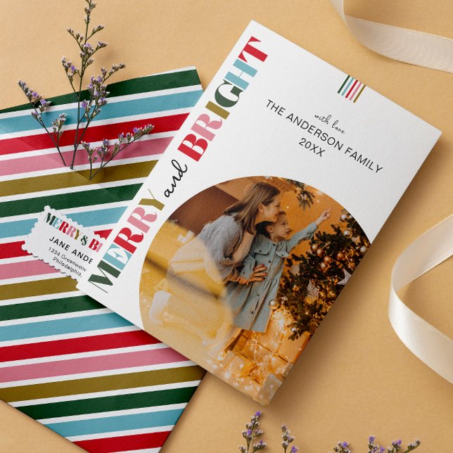 Cartes Pour Fêtes Annuelles Joyeux et brillant Retro Photos de Noël (Créateur téléchargé)