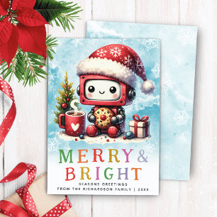 Cartes Pour Fêtes Annuelles Joyeux et brillant robot Noël