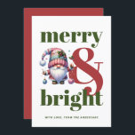 Cartes Pour Fêtes Annuelles Joyeux et brillant rouge vert Gnome non photo Noël<br><div class="desc">Répandez la fête de Noël avec notre Joyeuse et brillante carte rouge verte Gnome! Ce fantaisiste, non-carte photo, présente un design festif rouge et vert, parfait pour ajouter une touche de charme à vos salutations de vacances. Avec son look cosy, il est idéal pour envoyer des voeux chaleureux à la...</div>