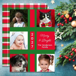 Cartes Pour Fêtes Annuelles Joyeux et Brillants 5 Photo Noël